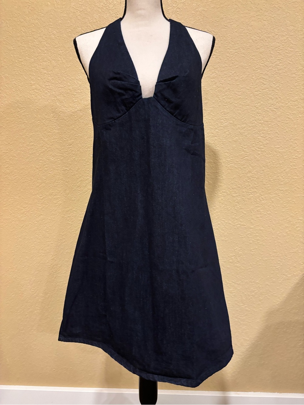 NWT Free People Trevi Denim Mini Dress in the dark wash colorway known as "Rinse